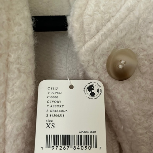 Free People Willow Embellished Bomber Jacket in Ivory Brand New Size XS oversize - Picture 11 of 13